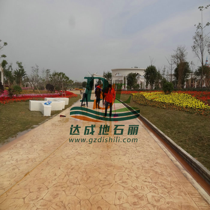 美的鷺湖森林度假區(qū)壓印地坪，壓花地坪